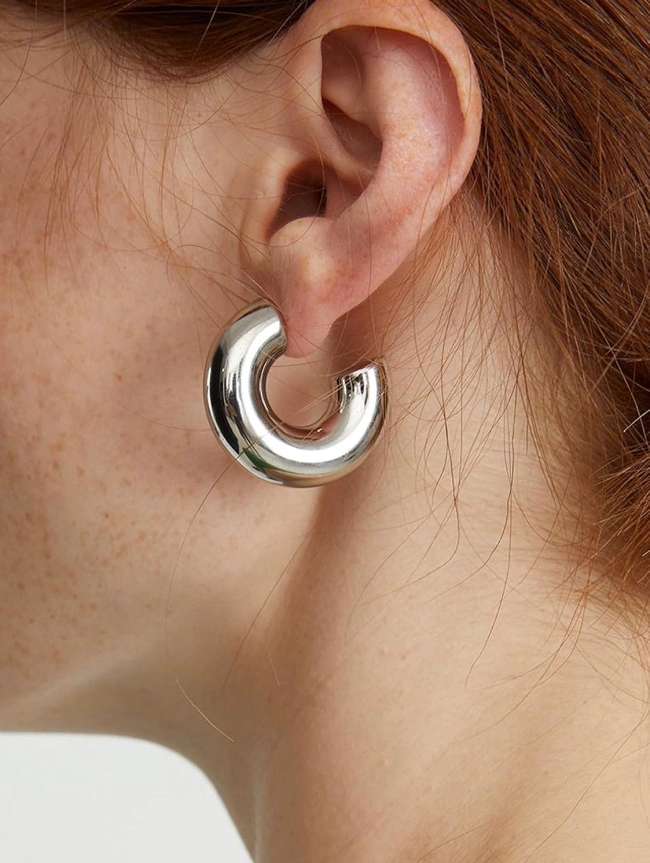 Thick Silver Hoop