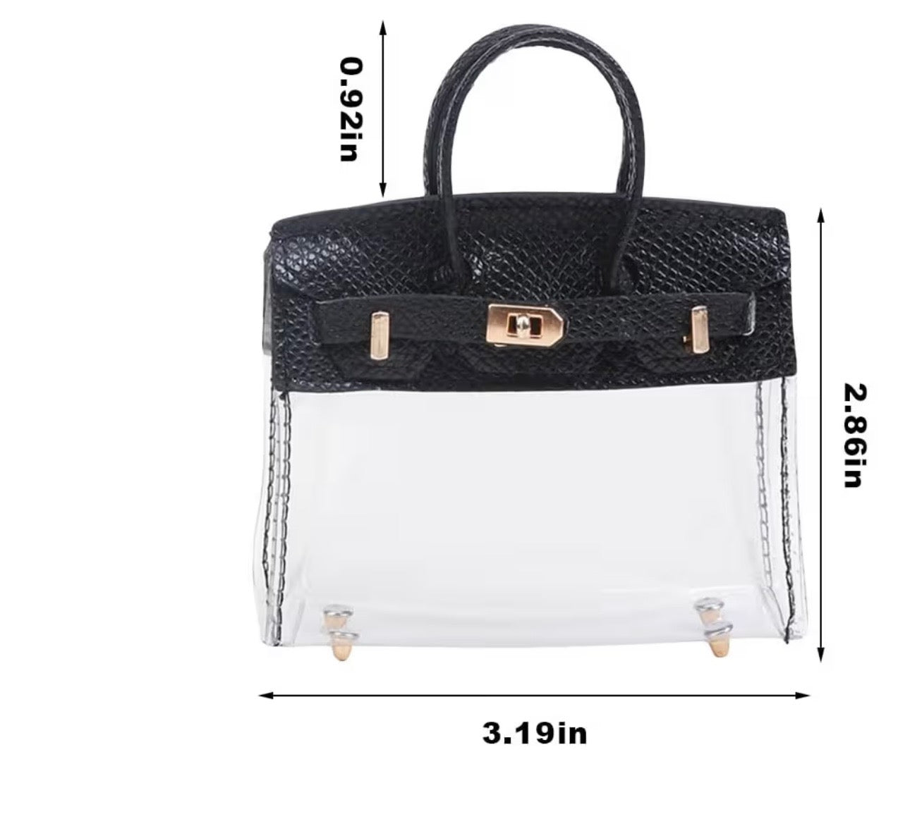 Clear Purse Keychain Accessory Holder - Black