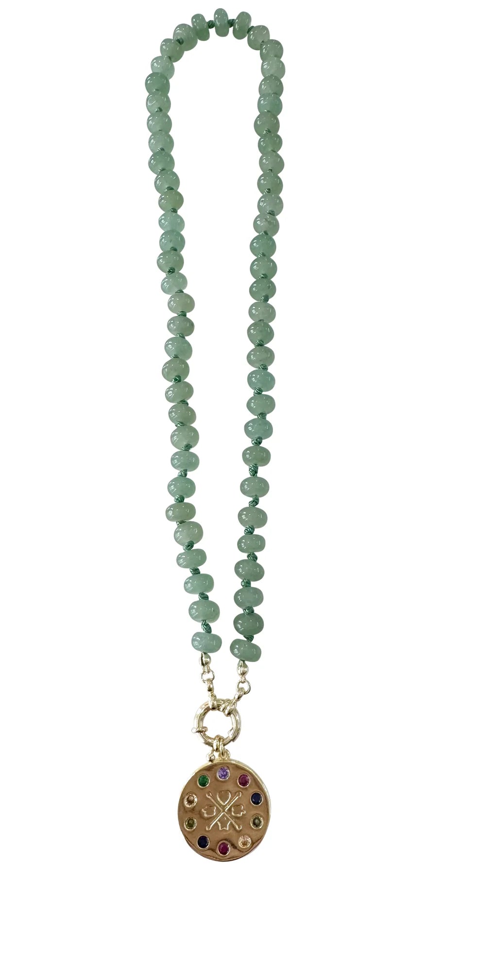 Bria Necklace - Green Agate Stone