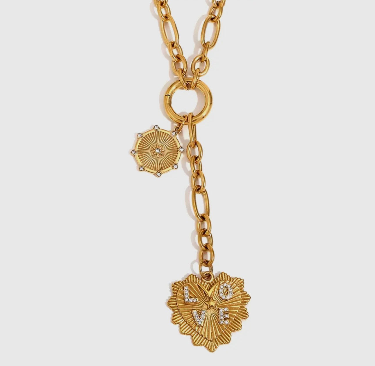 Heart Love Necklace in Gold