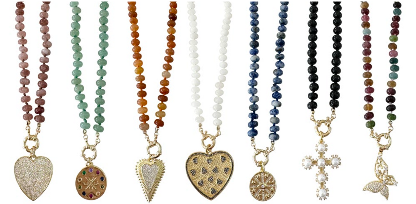 Bria Necklace - Multicolor Agate Stone