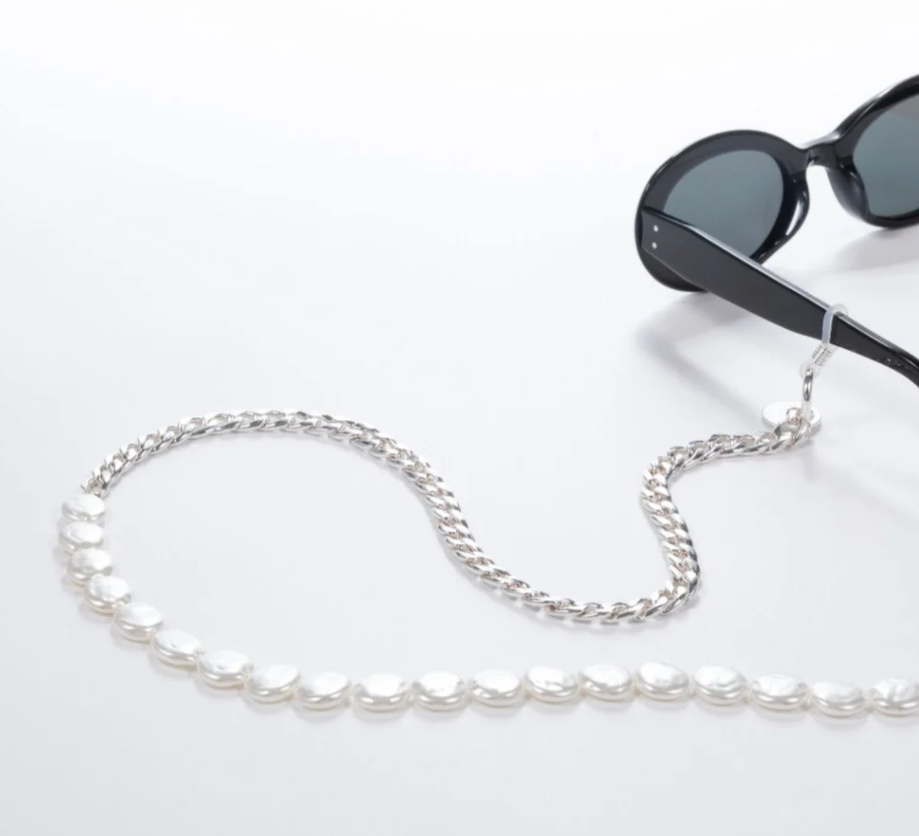 Power Pearls Silver Cuban Link Chain