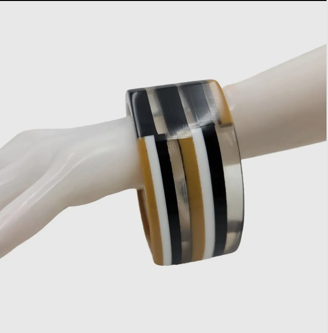 Multicolored Layered Resin Bangle