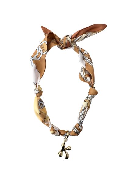 Initial Scarf Necklace