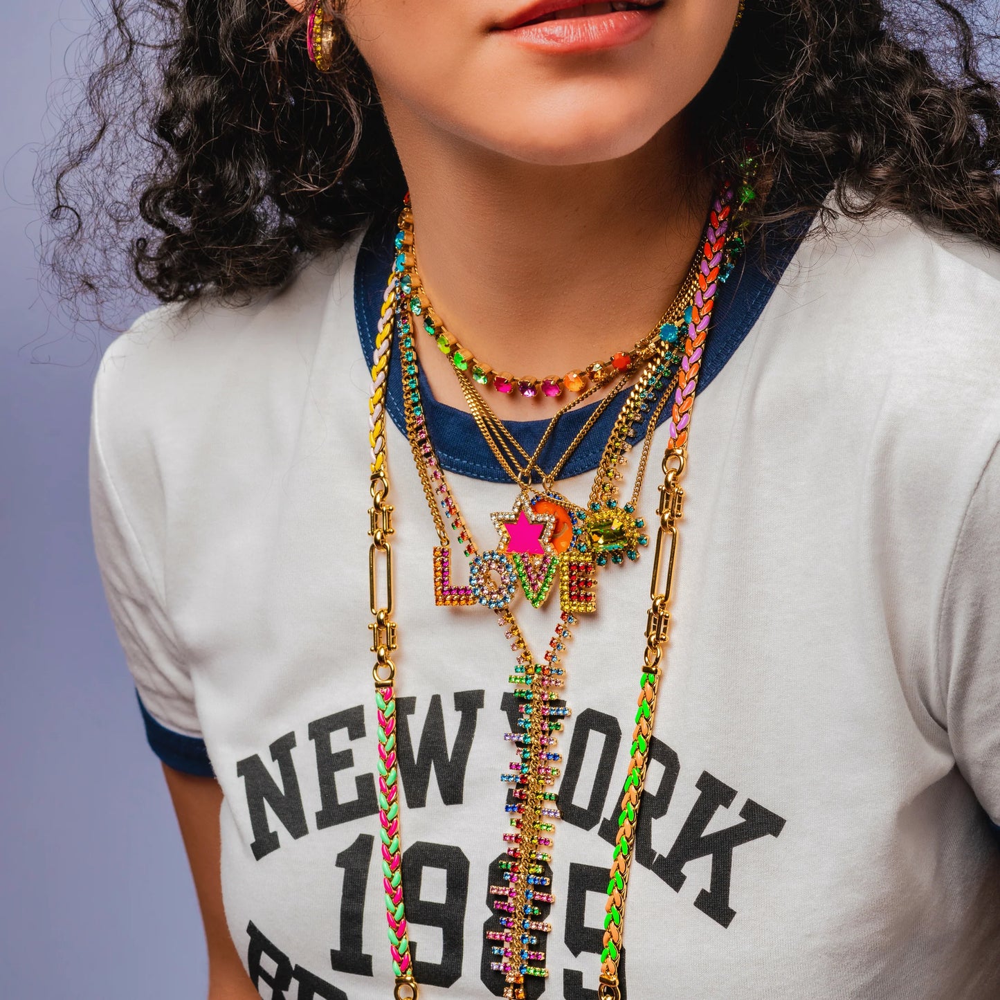 Neon Star of David Necklace