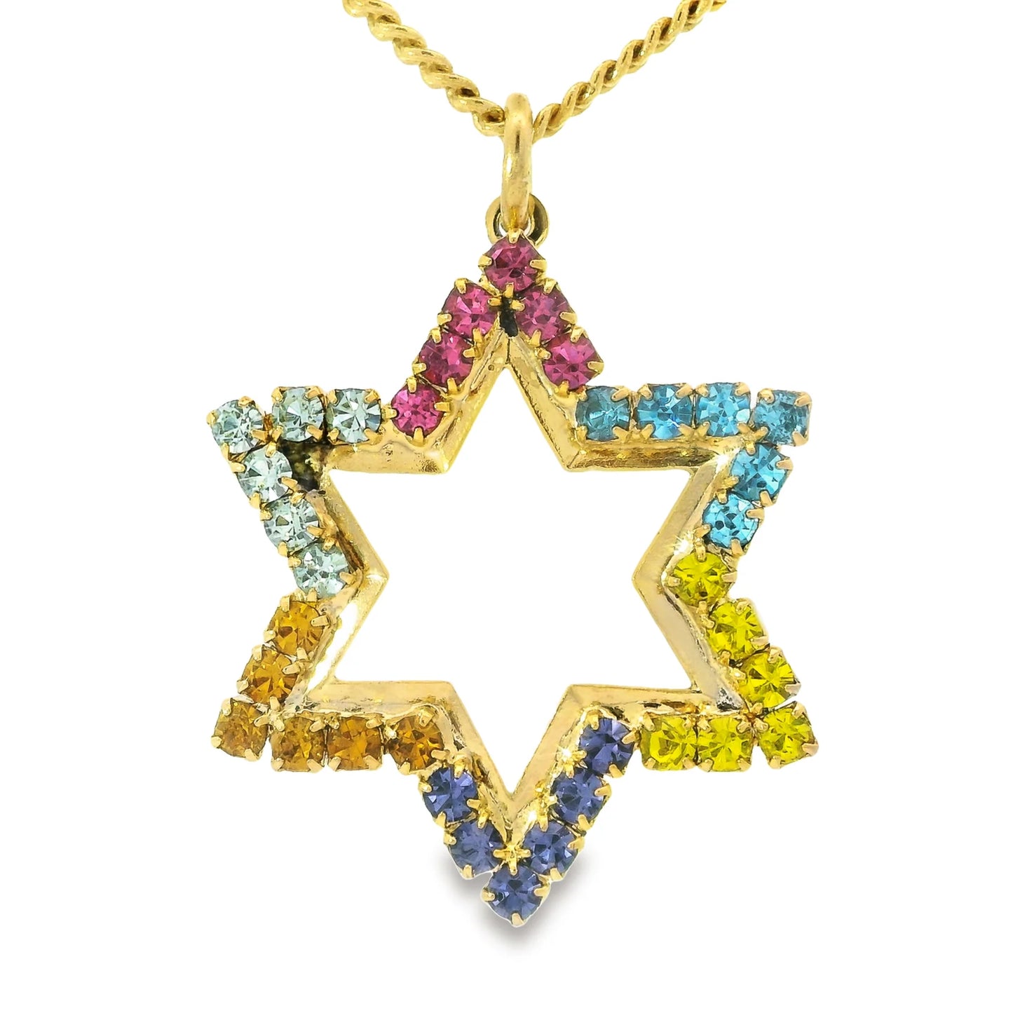 Neon Star of David Necklace
