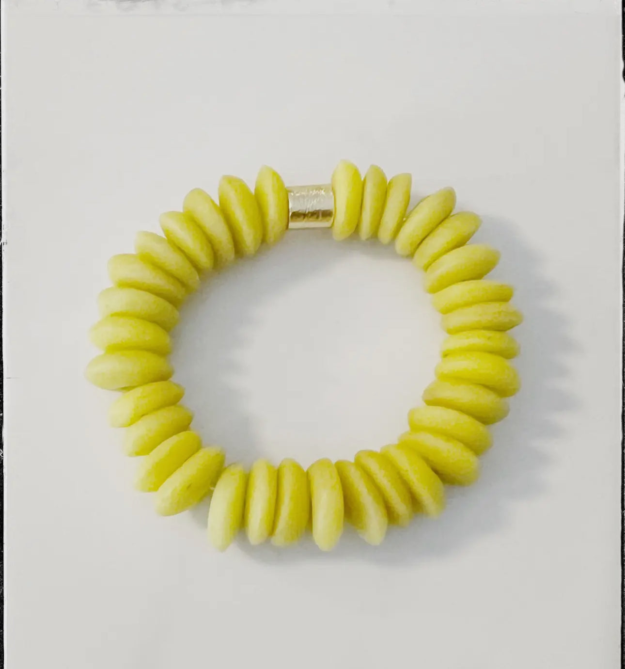 Ashanti Glass & Brass Bead Stretch Bracelet