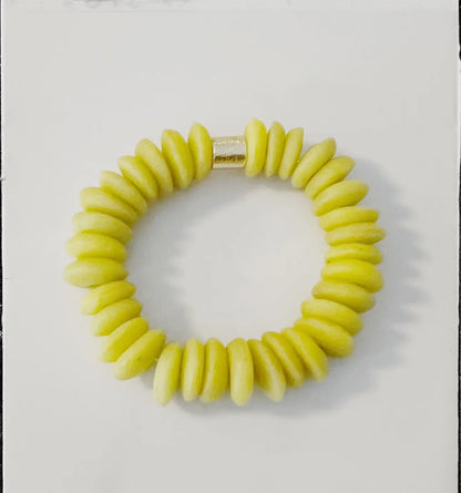 Ashanti Glass & Brass Bead Stretch Bracelet