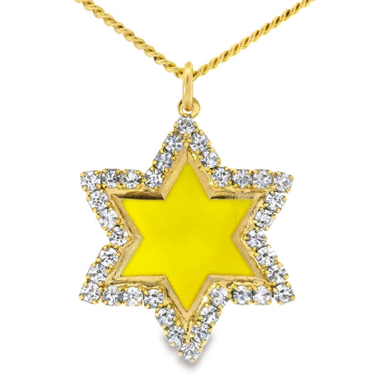 Neon Star of David Necklace