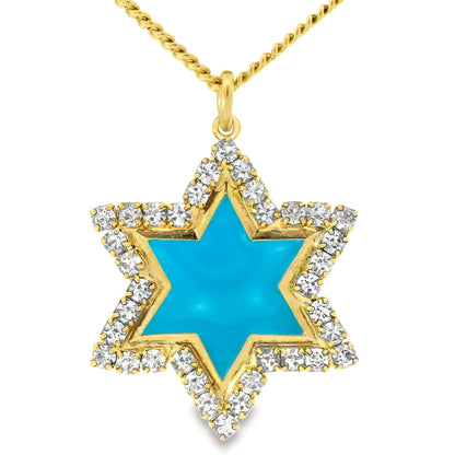 Neon Star of David Necklace