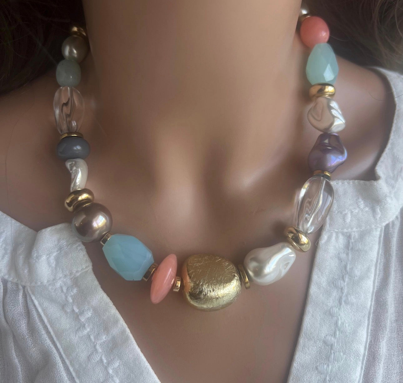 Aquamarine Lily Necklace