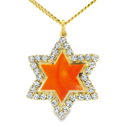 Neon Star of David Necklace