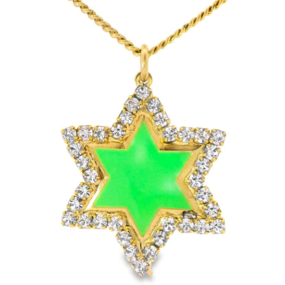 Neon Star of David Necklace