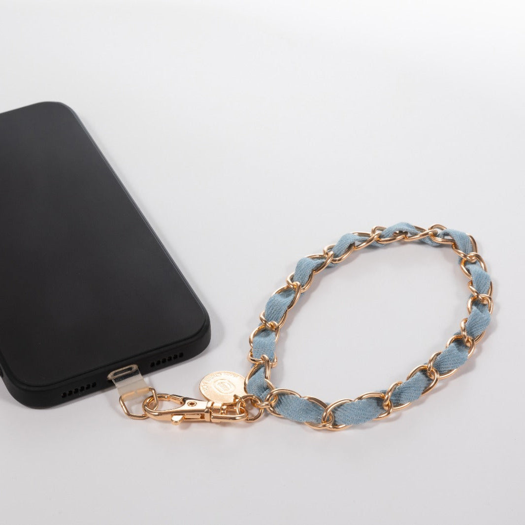 Denim XL Wristlet Phone Chain