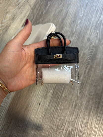 Clear Purse Keychain Accessory Holder - Black