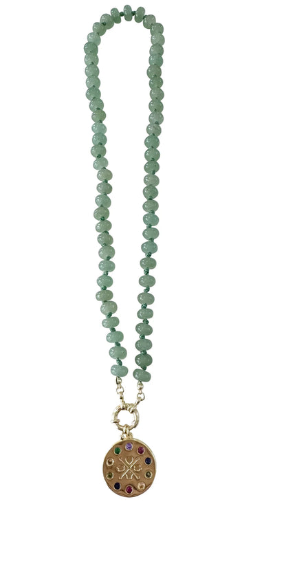 Bria Necklace - Green Agate Stone