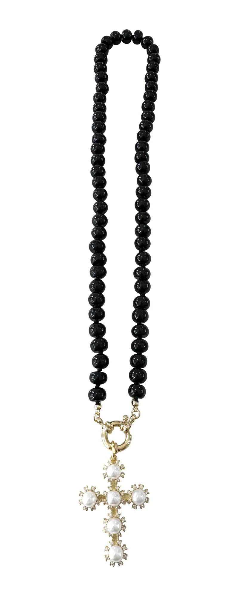Bria Necklace - Black Agate Stone