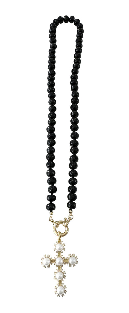 Bria Necklace - Black Agate Stone