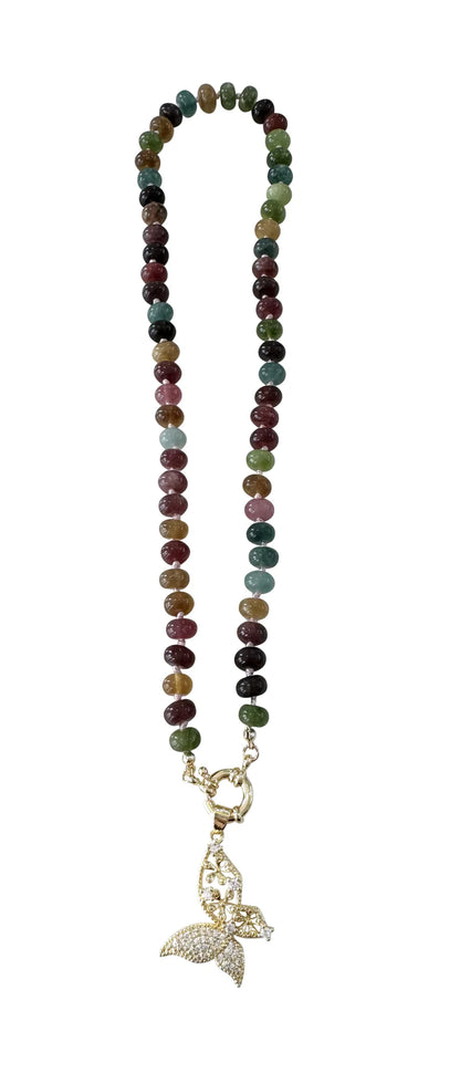 Bria Necklace - Multicolor Agate Stone