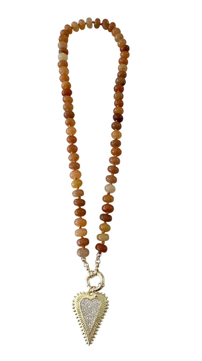 Bria Necklace - Orange Agate Stone