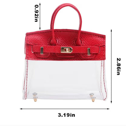 Clear Purse Keychain Accessory Holder - Red