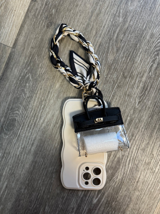Clear Purse Keychain Accessory Holder - Black