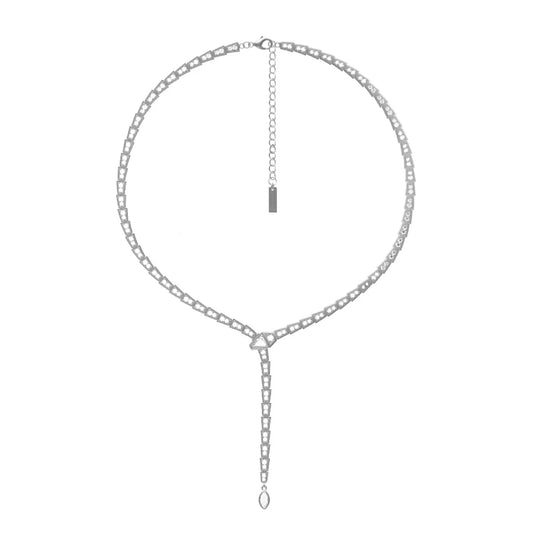 Rhodium Crystal Slither Choker