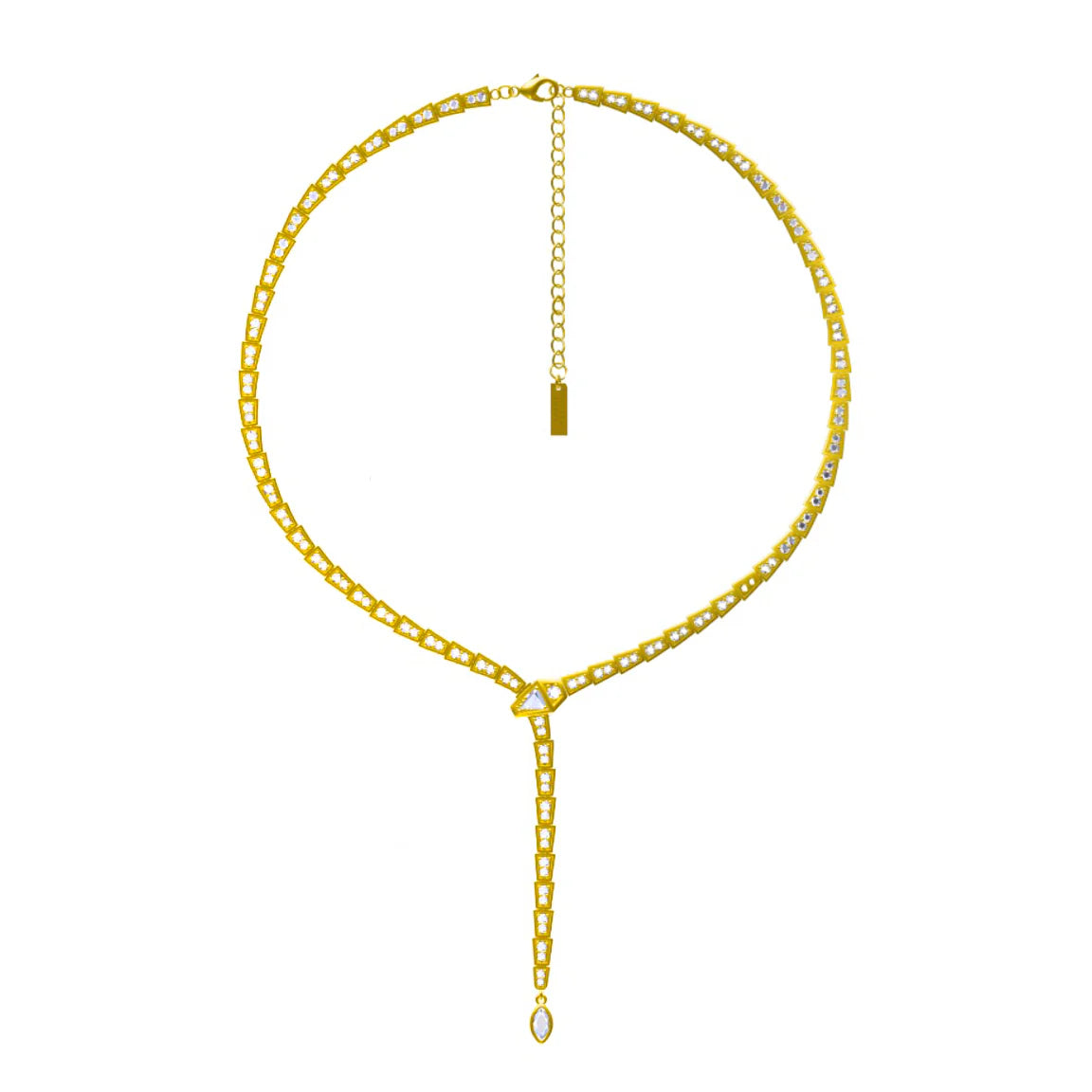 14k Gold Crystal Slither Choker