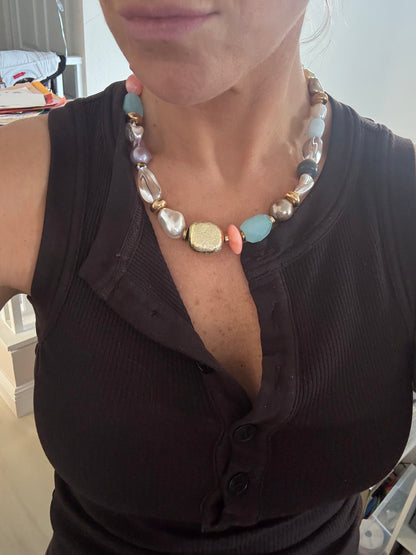 Aquamarine Lily Necklace