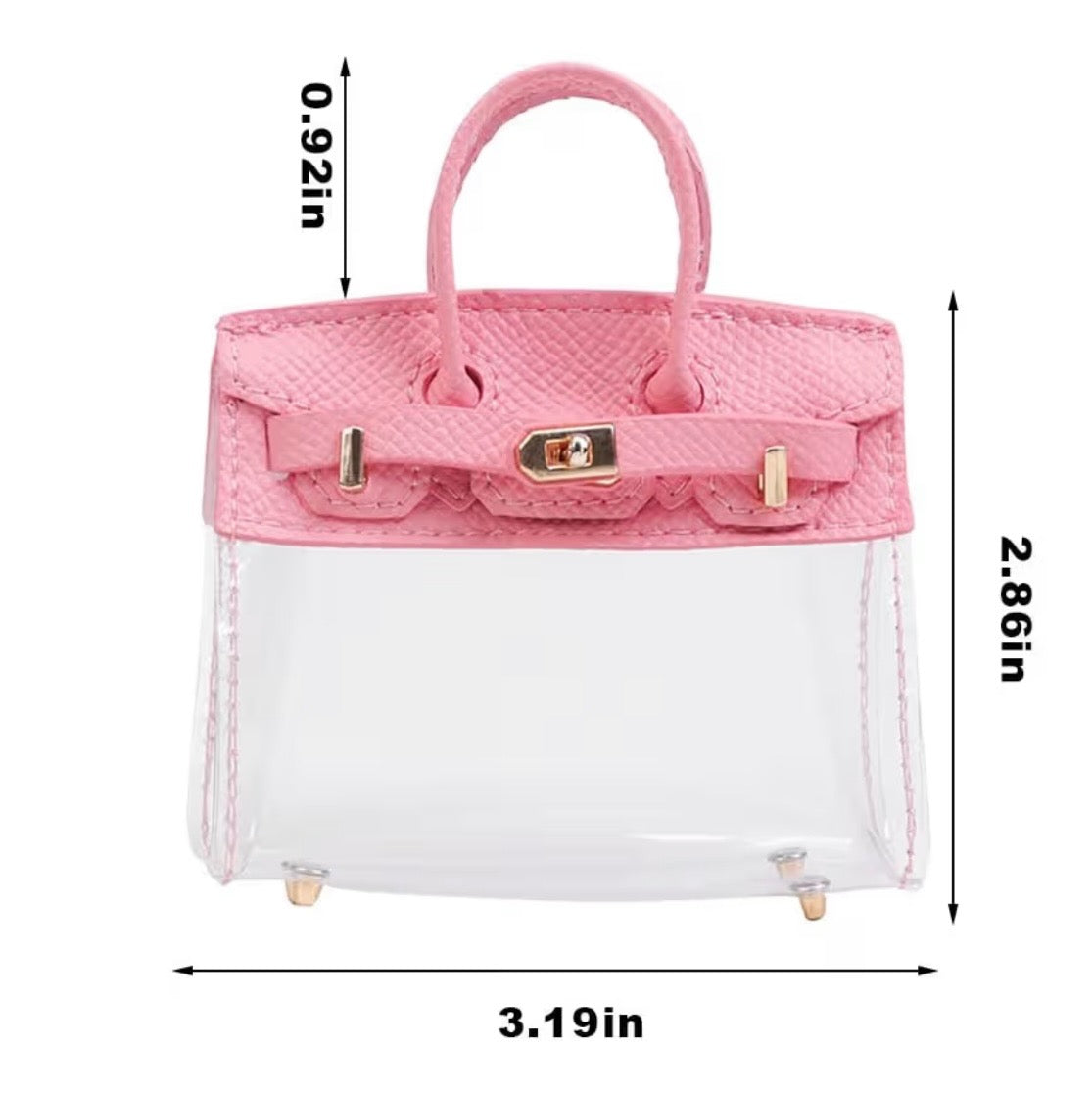Clear Purse Keychain Accessory Holder - Pink