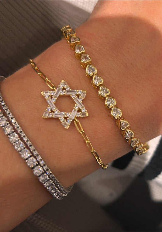 Star of David Chain Link Bracelet