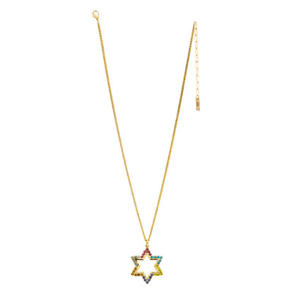 Neon Star of David Necklace