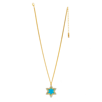 Neon Star of David Necklace