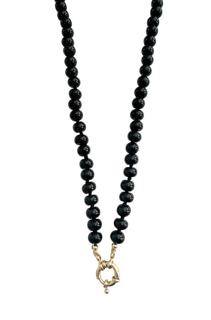 Bria Necklace - Black Agate Stone