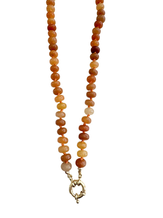 Bria Necklace - Orange Agate Stone