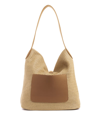 Sandy Toast Raffia Shoulder Bag