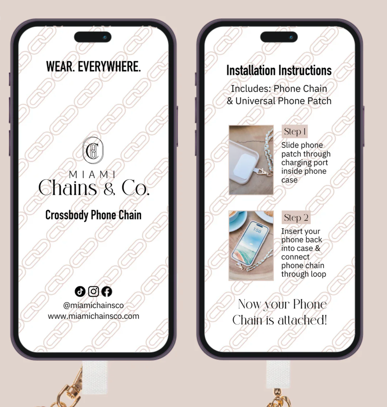 Bordeaux Crossbody Phone Chain