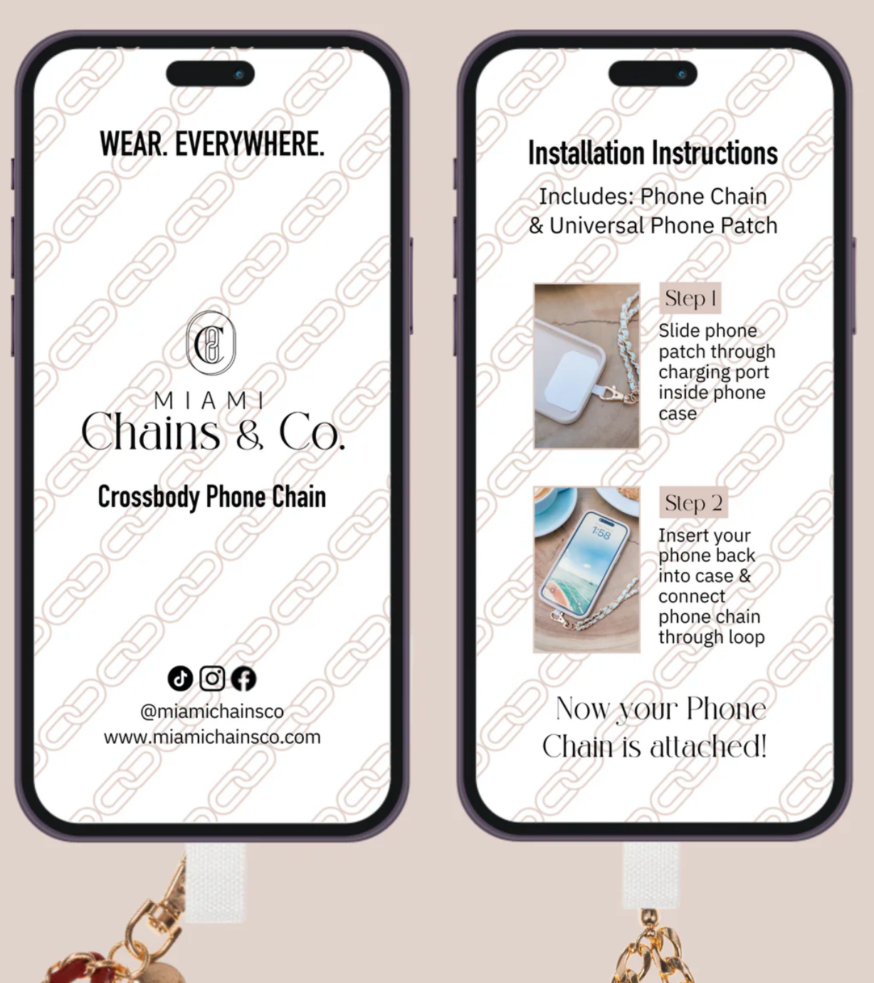 Carmel Swirl Crossbody Phone Chain