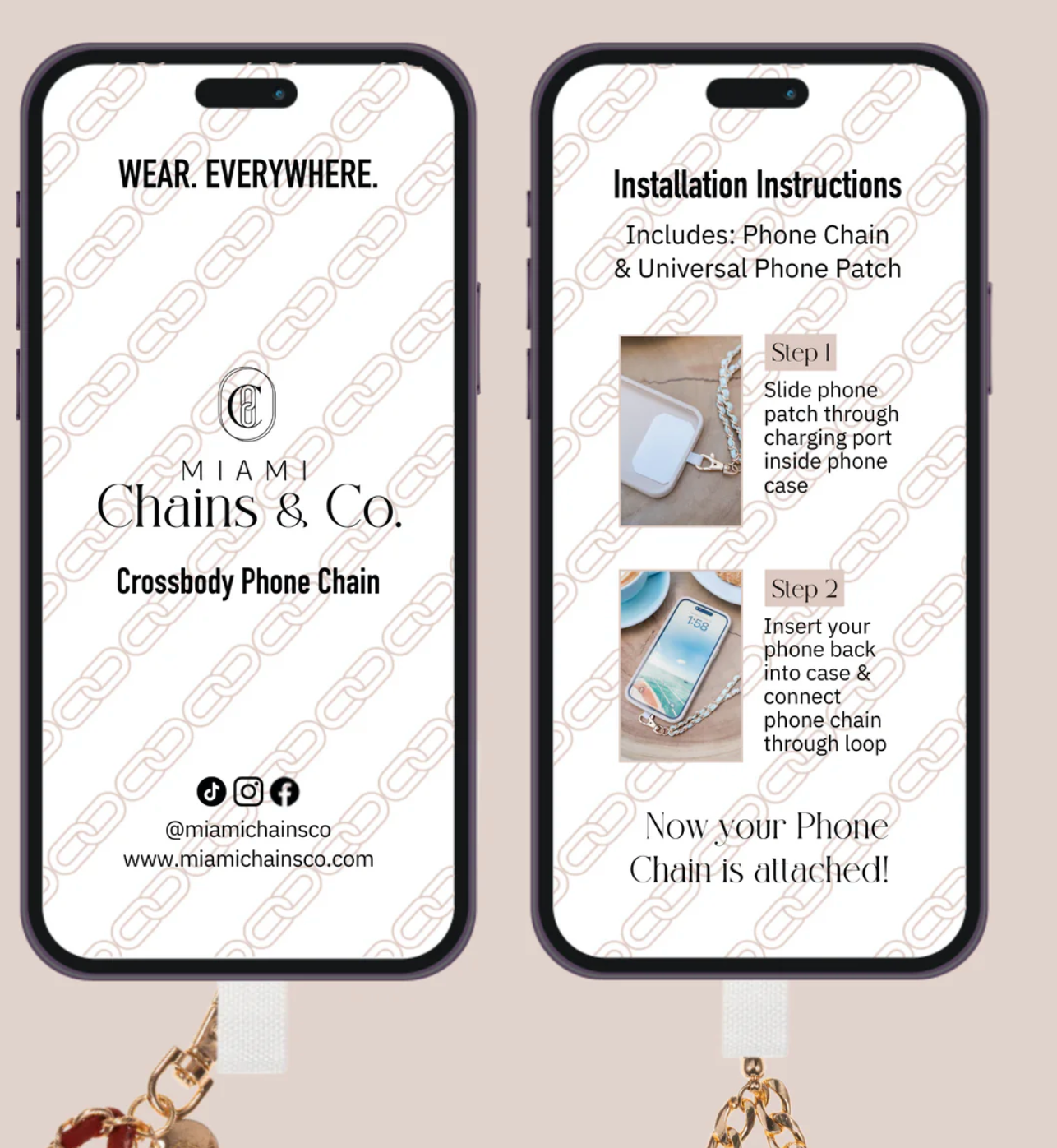 Summer White Gold Crossbody Phone Chain