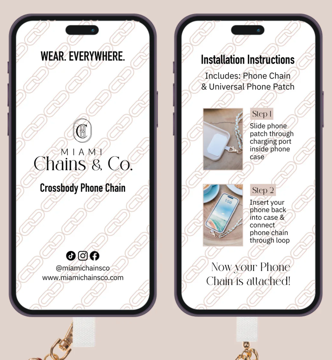 Vanilla Latte Crossbody Phone Chain