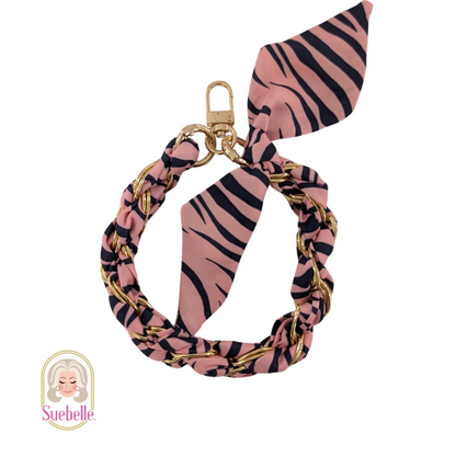 Pink Zebra Twist Phone Wristlet