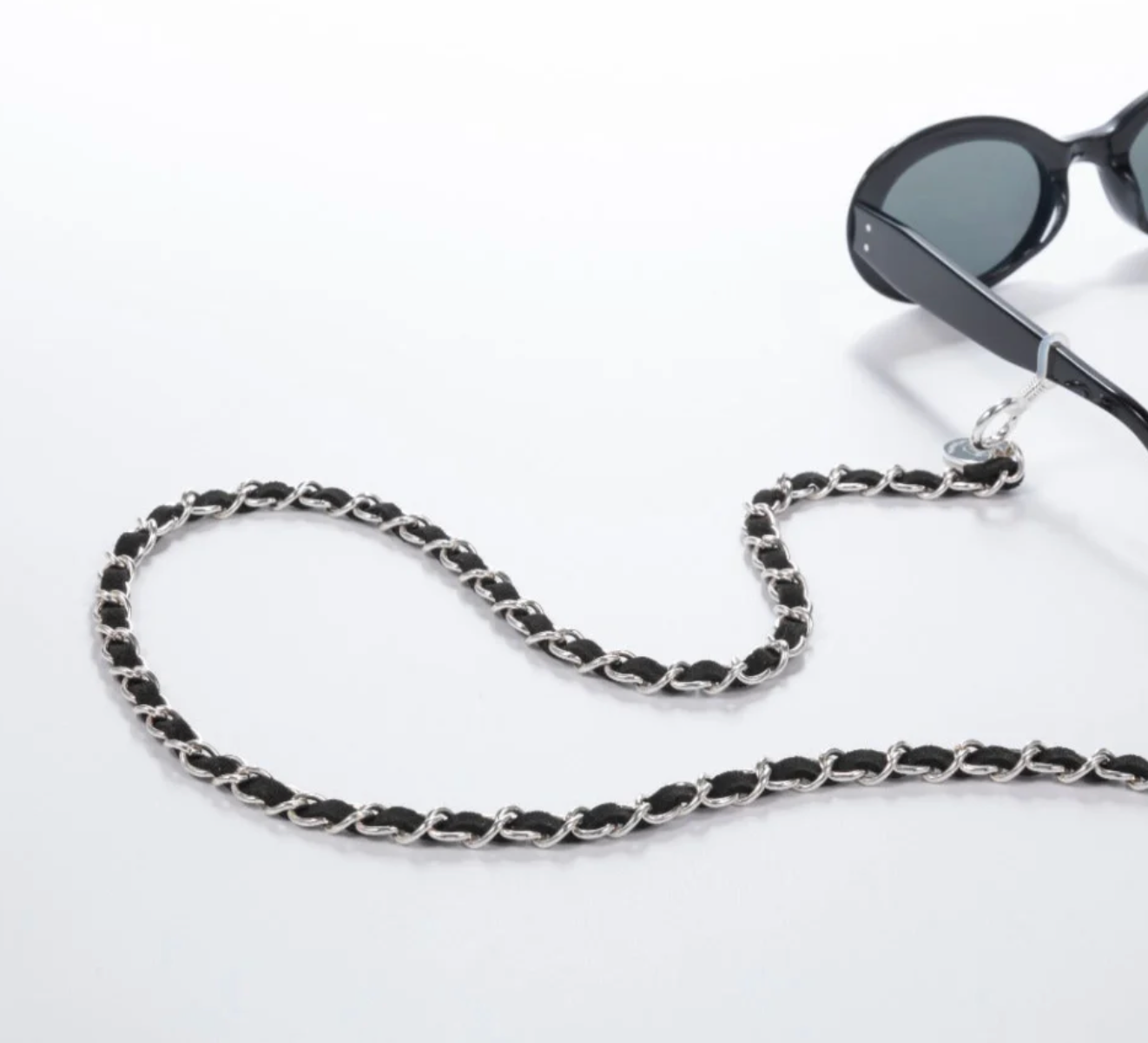 Silver Black Sunglass Chain
