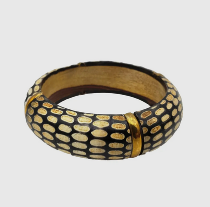 Alheri Buffalo Horn Snake Skin Design Bangle