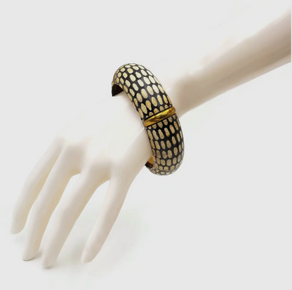 Alheri Buffalo Horn Snake Skin Design Bangle