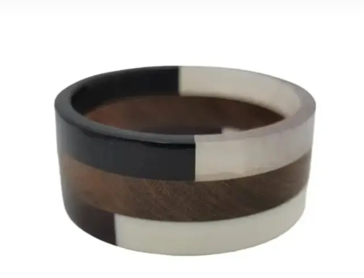Black Frosted Wood Layered Resin Wood Bangle