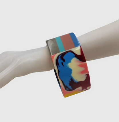 Multicolored Layered Resin Bangle