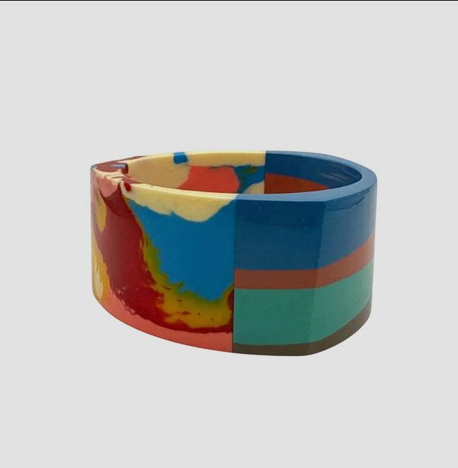 Multicolored Layered Resin Bangle