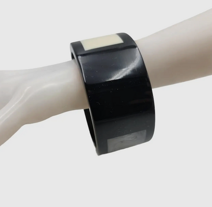 Black/White/Grey Layered Resin Bangle