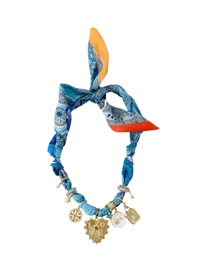 Shirley Multi Charm Scarf Necklace