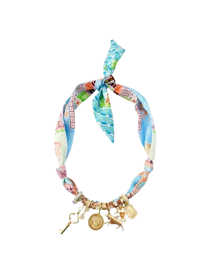 Tate Multi Charm Scarf Necklace